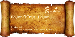 Rajcsányi Lajos névjegykártya
